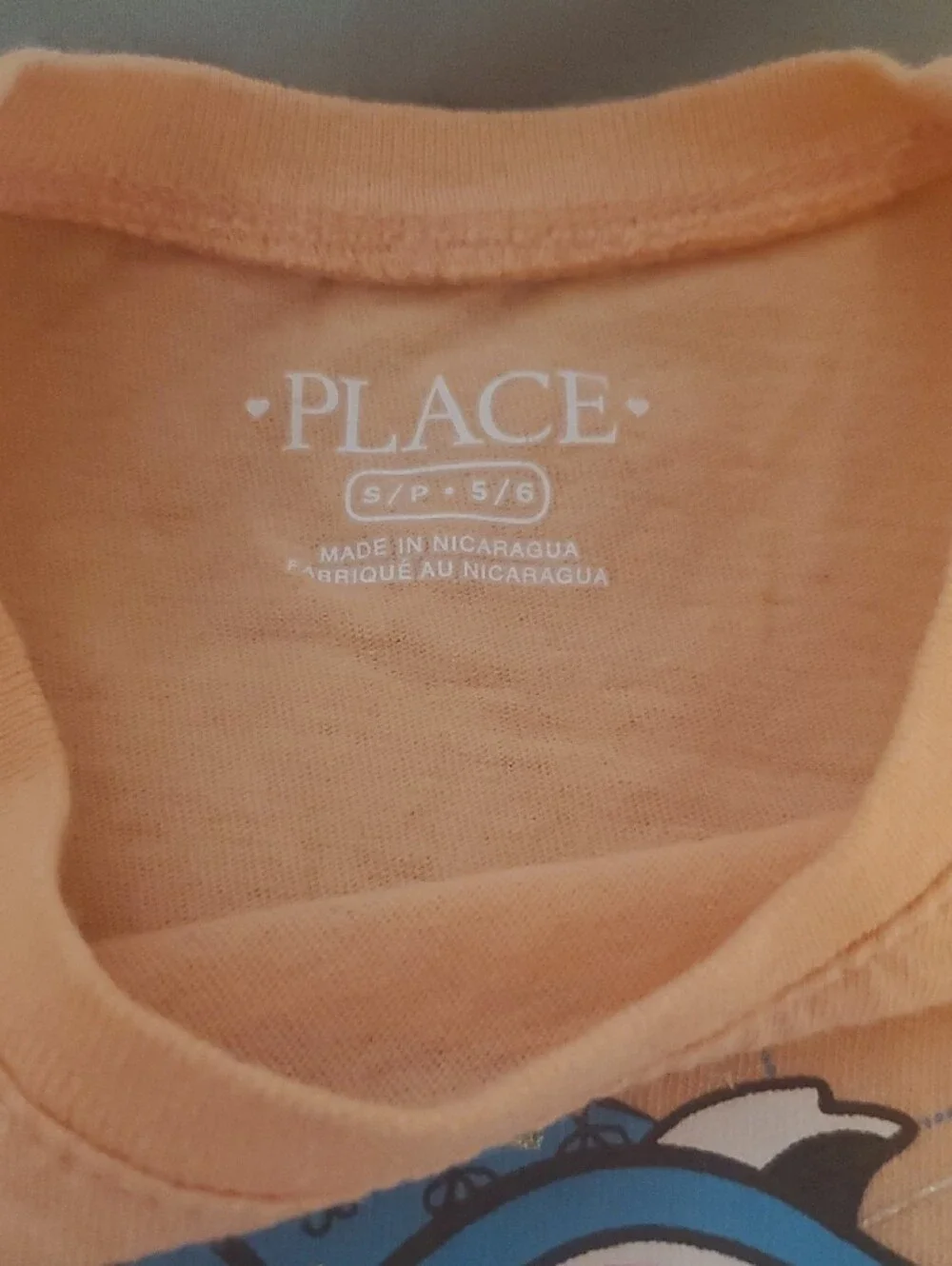 The Children's Place Peach Short-Sleeve Tee with Blue Owl Graphic